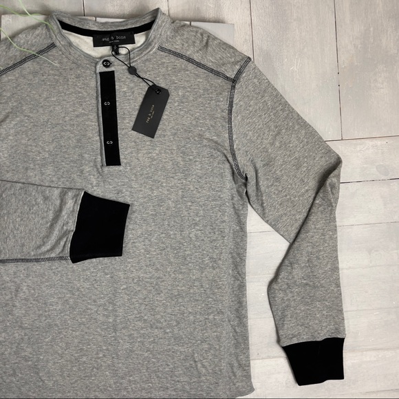 Rag & Bone Gibson Henley in Heatherd Gray - Picture 3 of 13